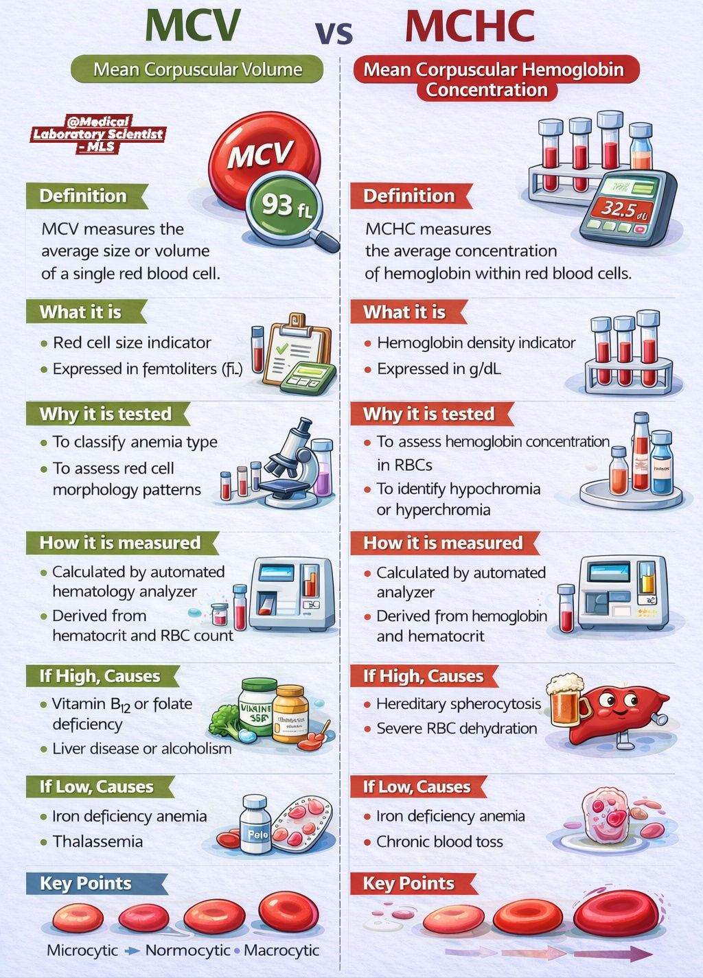 Medical - MCV vs MCHC, Key Differences in Red Cell Indices MCV and MCHC ...
