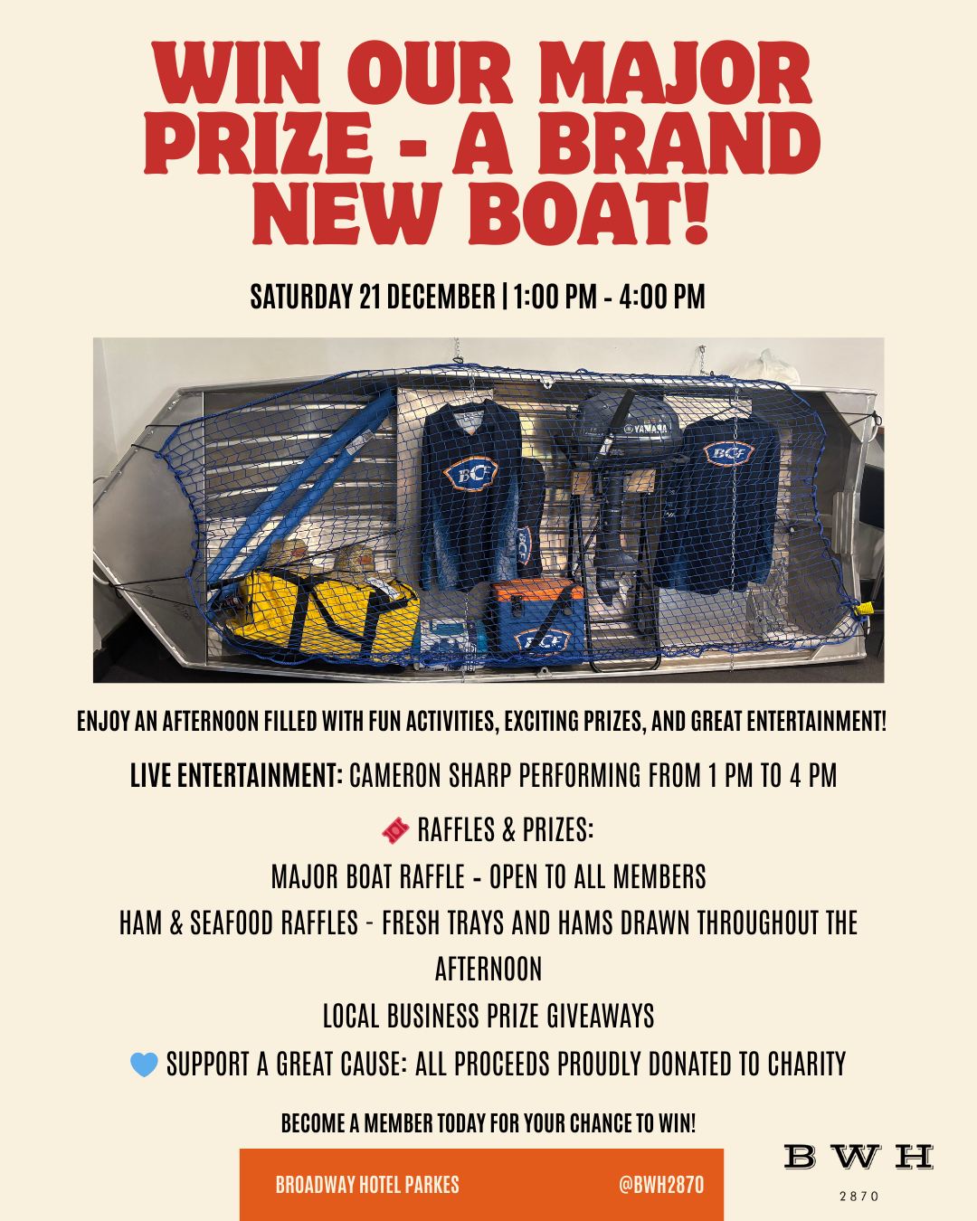 Broadway - 🚤 BOAT RAFFLE COUNTDOWN 5 DAYS TO GO We’re officially in the ...
