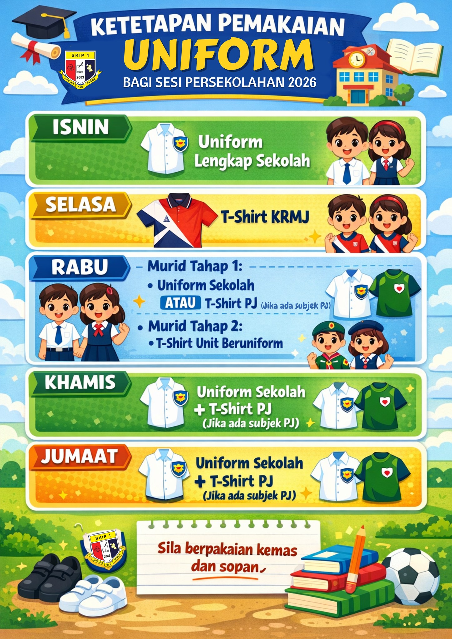 SK - Panduan Pemakaian Uniform Bagi Sesi Persekolahan 2026 | Facebook