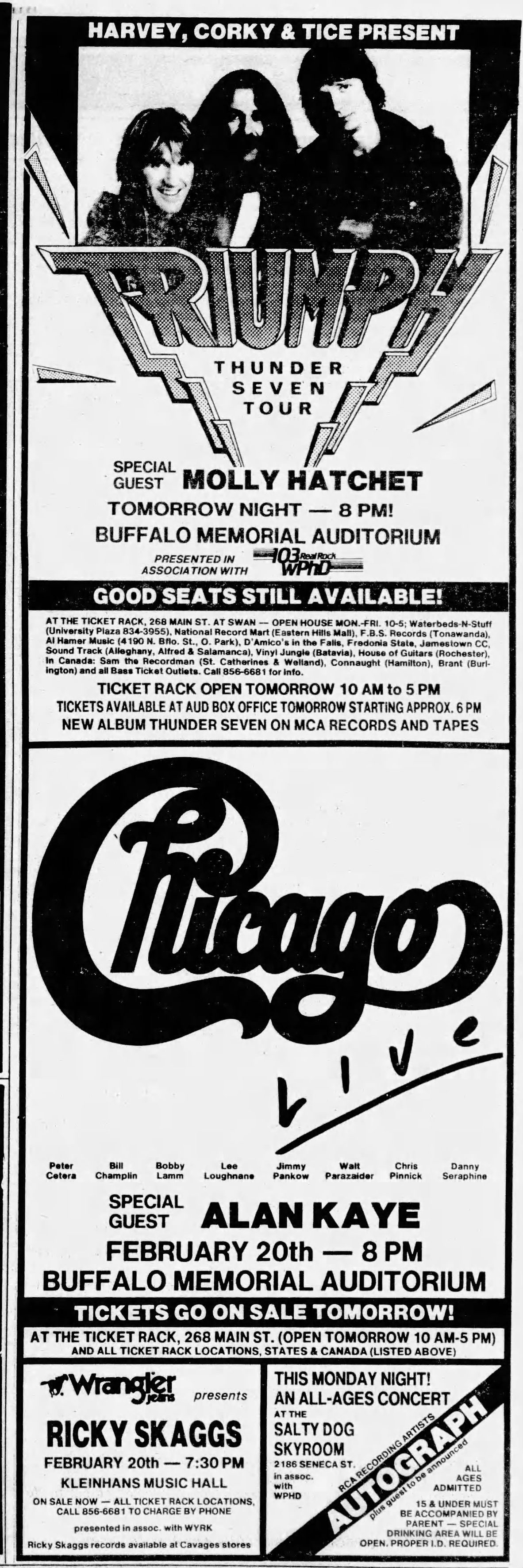 Triumph's Thunder Seven tour with Molly Hatchet in 1985