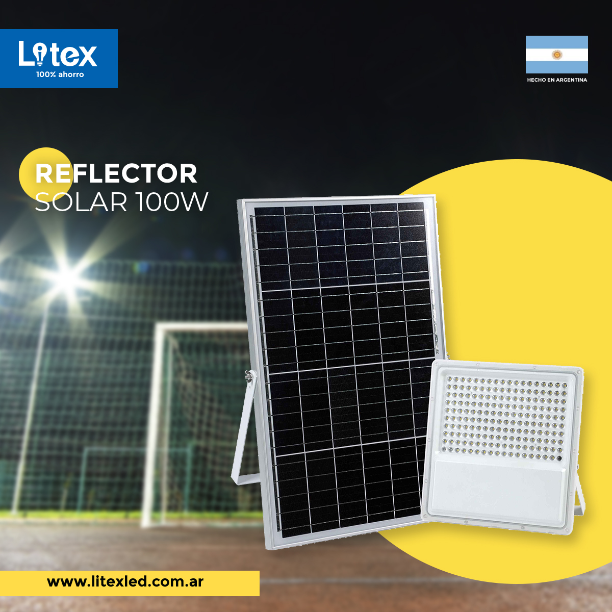 LITEX - Reflector led solar de 100W 💡 Ideal para canchas... | Facebook