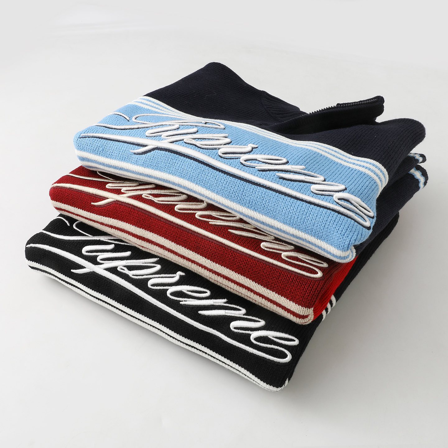 Supreme Script Stripe Half Zip Sweater 🥶⛽️