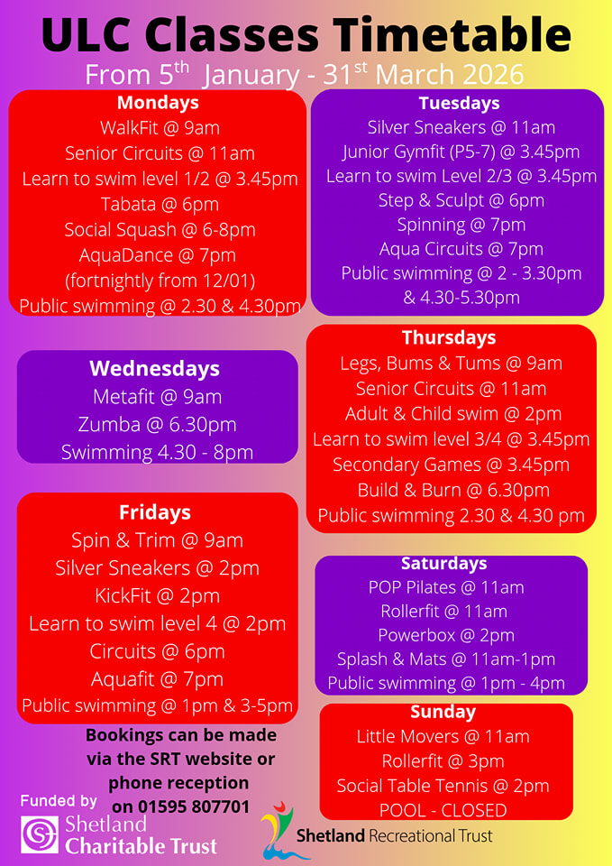 Unst - Our new class timetable is now out and available for bookings ...