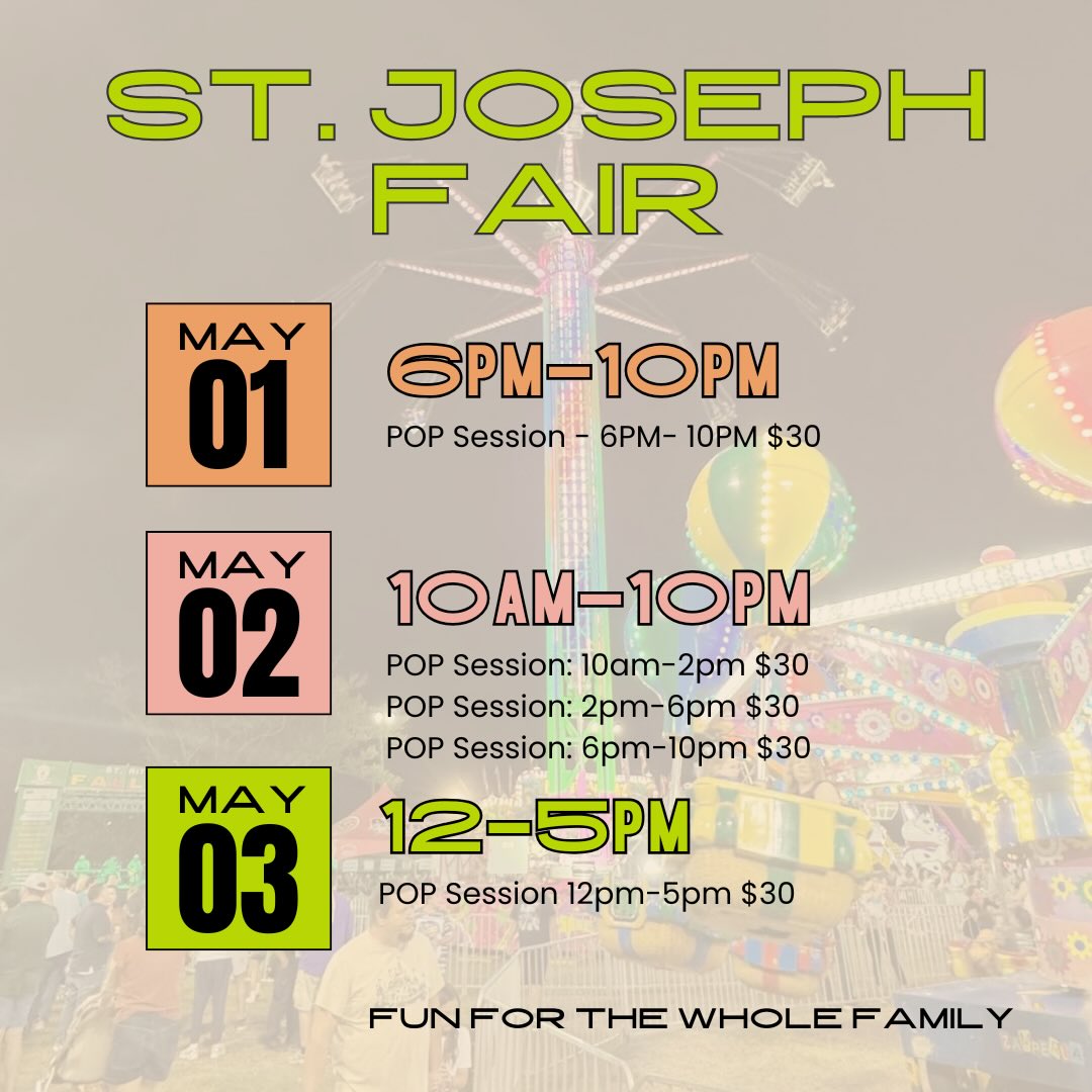 🎠 ST. JOSEPH FAIR 🎠 Fun for the whole family—don't miss it