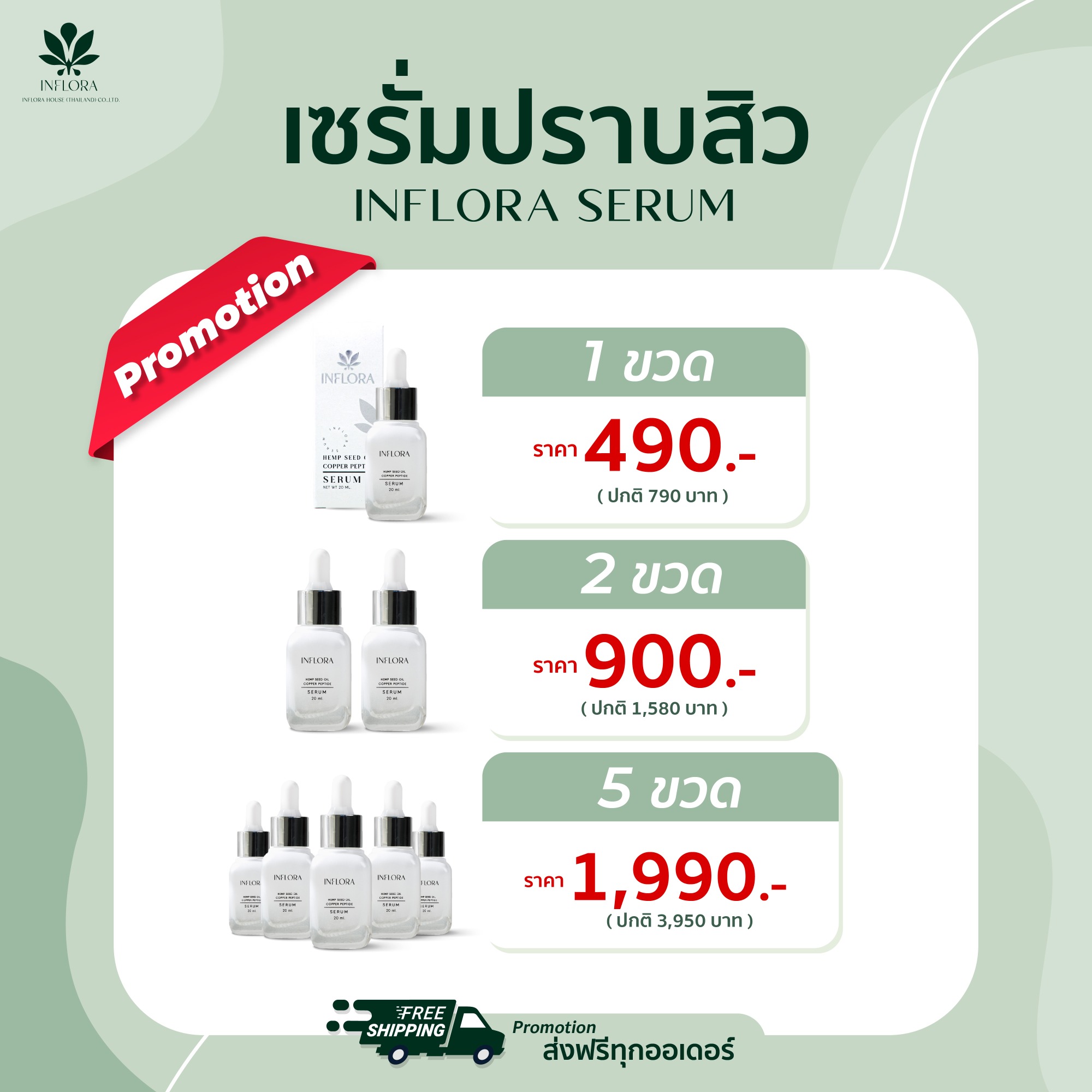Inflora Serum - เซรั่มดูแลสิว สูตรคลินิก ไม่เห็นผลยินดีคืนเงิน เพจสำรอง ...
