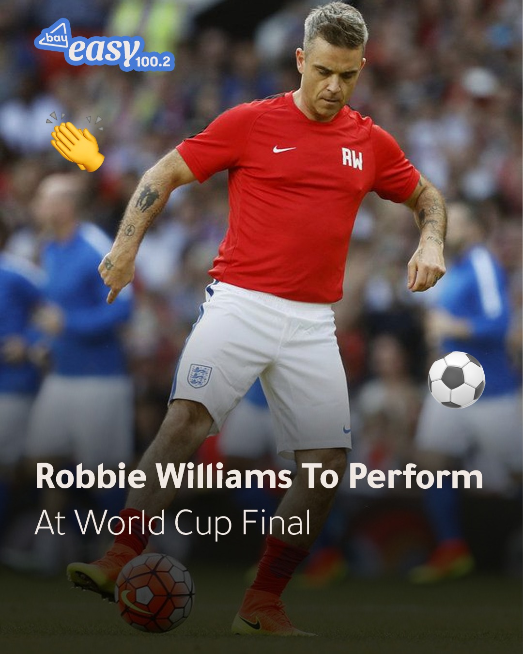 Robbie Williams is taking centre stage at the first-ever FIFA