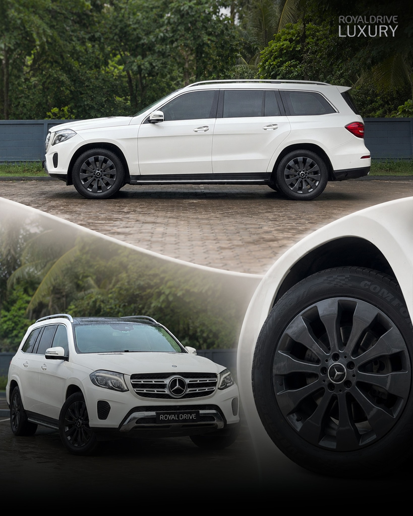 The road looks different from the driver's seat of a GLS. Mercedes