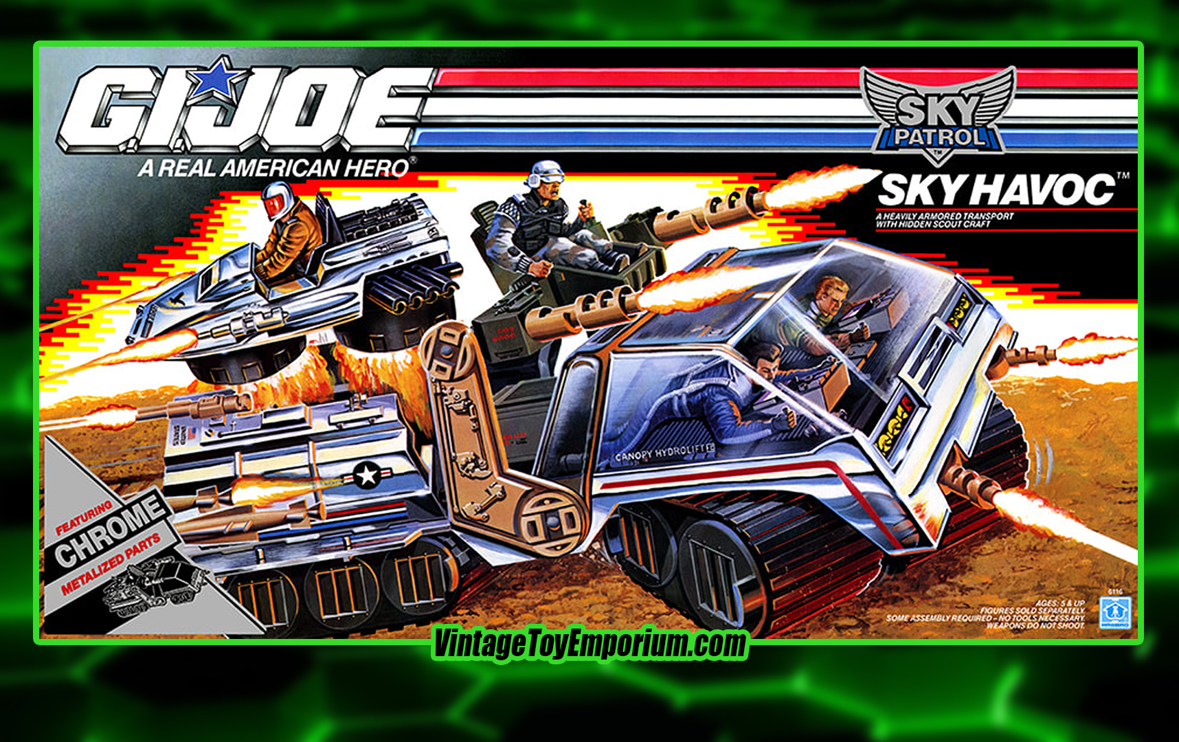 1990 G.I. Joe Sky Patrol Sky Havoc Box Art - Hasbro