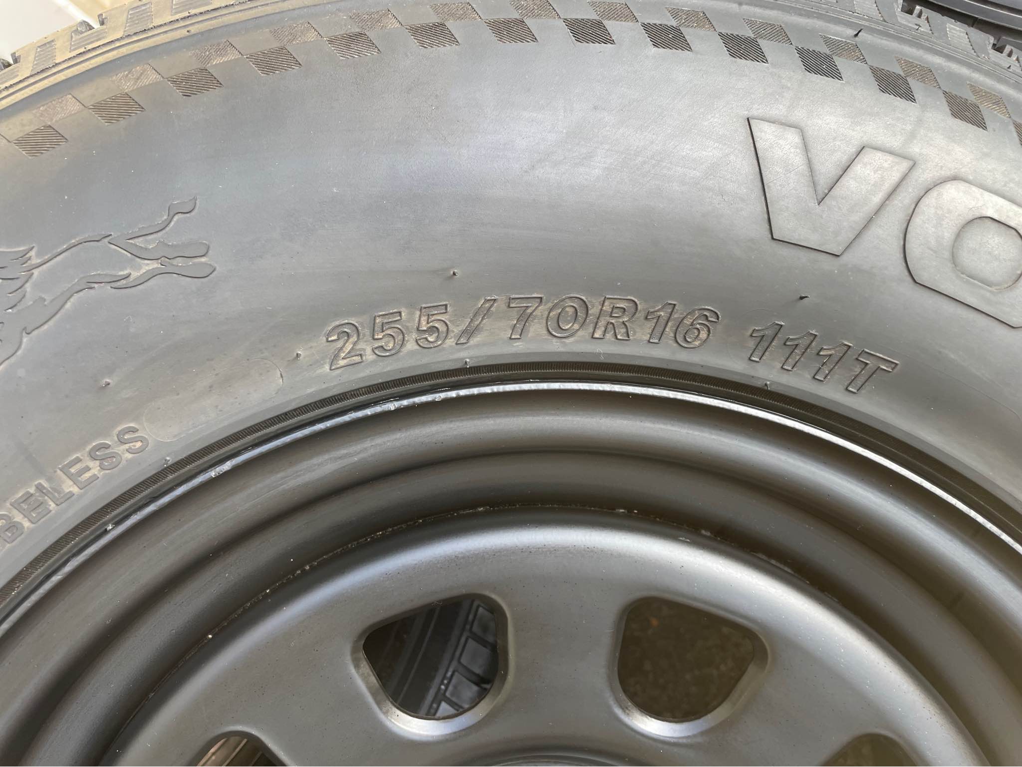 16x8 114.3 black steelies on 255/70716 111t balanced - Car Wheels ...