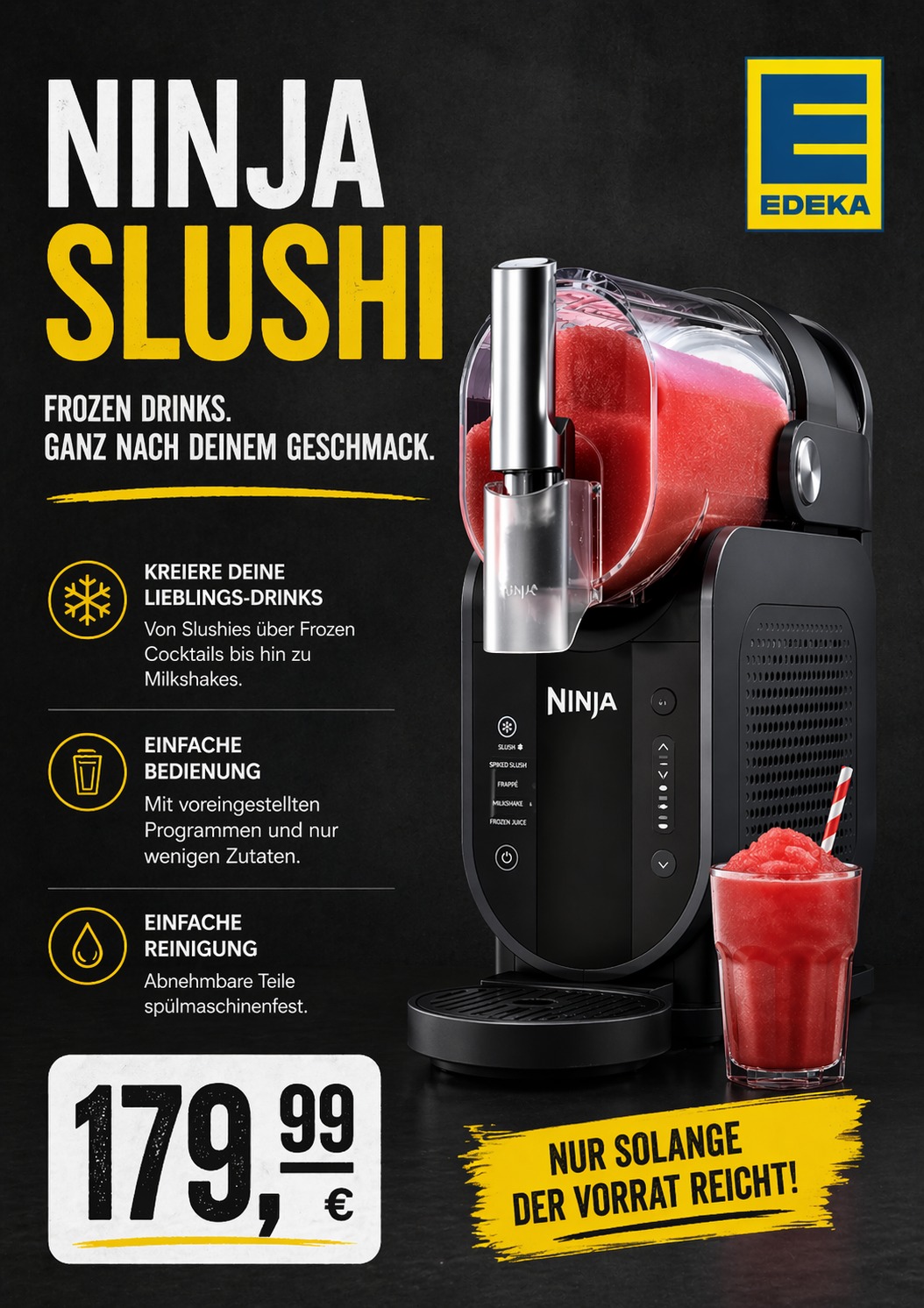 🔥 Superknüller der Woche! 🔥 Hol dir jetzt die Ninja Slushi Maschine und zaubere dir deine Lieblings-Frozen-Drinks ganz einfach zuhause 🍧🥤 ✨ Perfekt für Slushies, Cocktails & mehr ✨ Kinderleichte