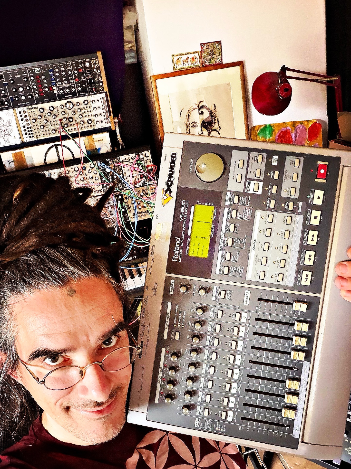 In between the four-track cassette tape recorders and laptops