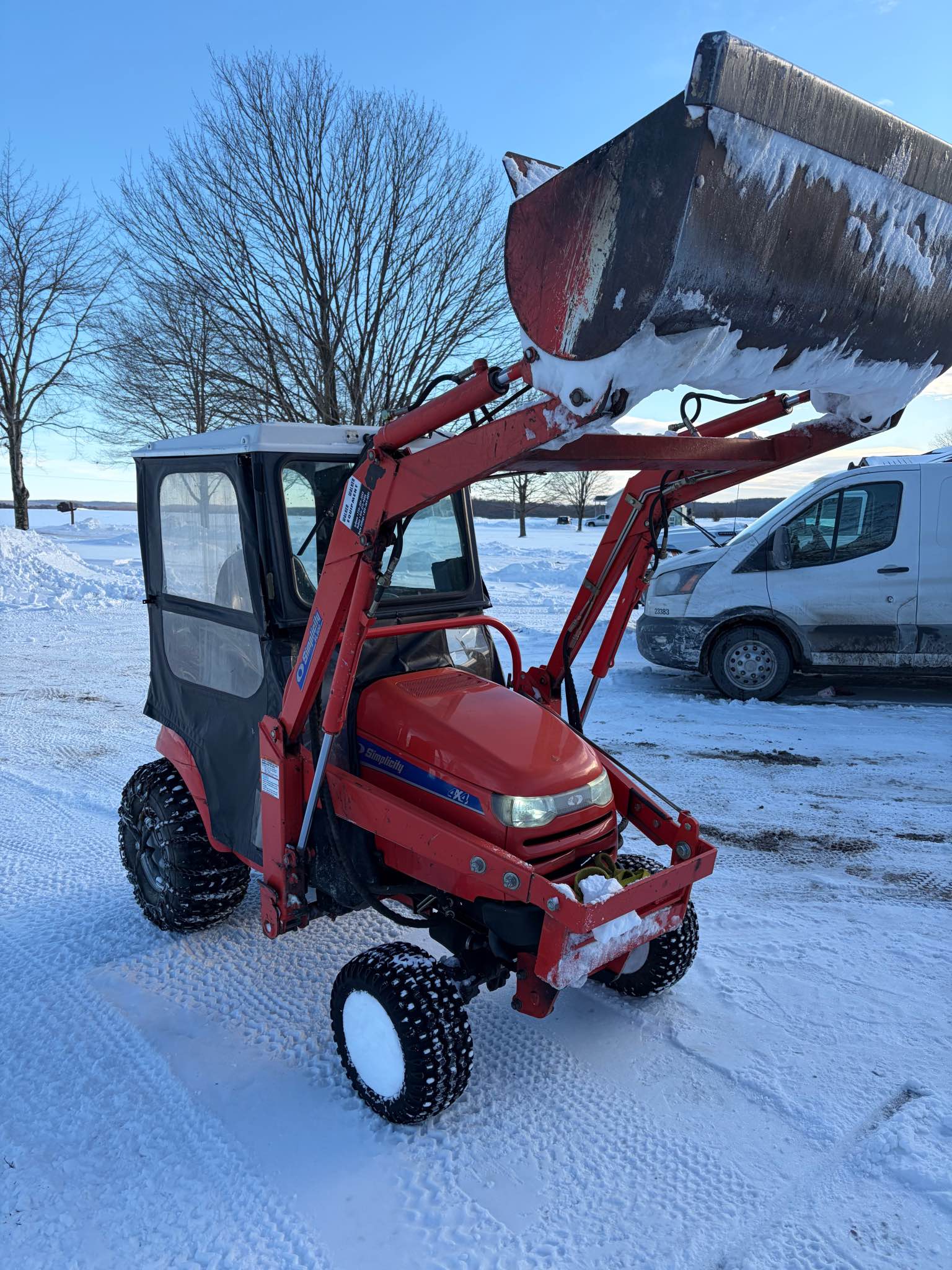 (2) simplicity legacy xl 4x4 diesel tractor loader mowers cab 3 point ...