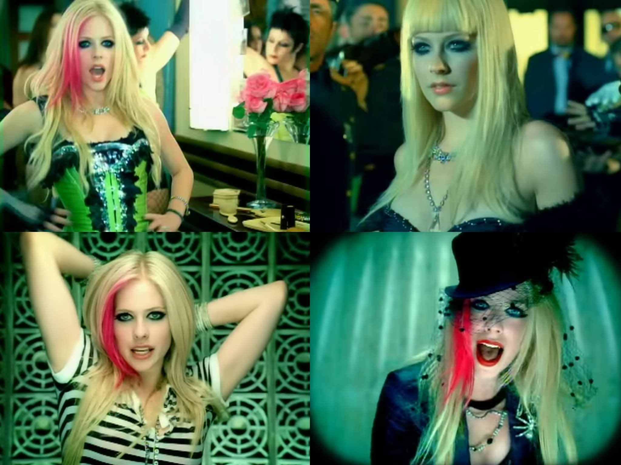 avril lavigne green dress 15 years ago today, released 'Smile' as a single Collar Type:POLO