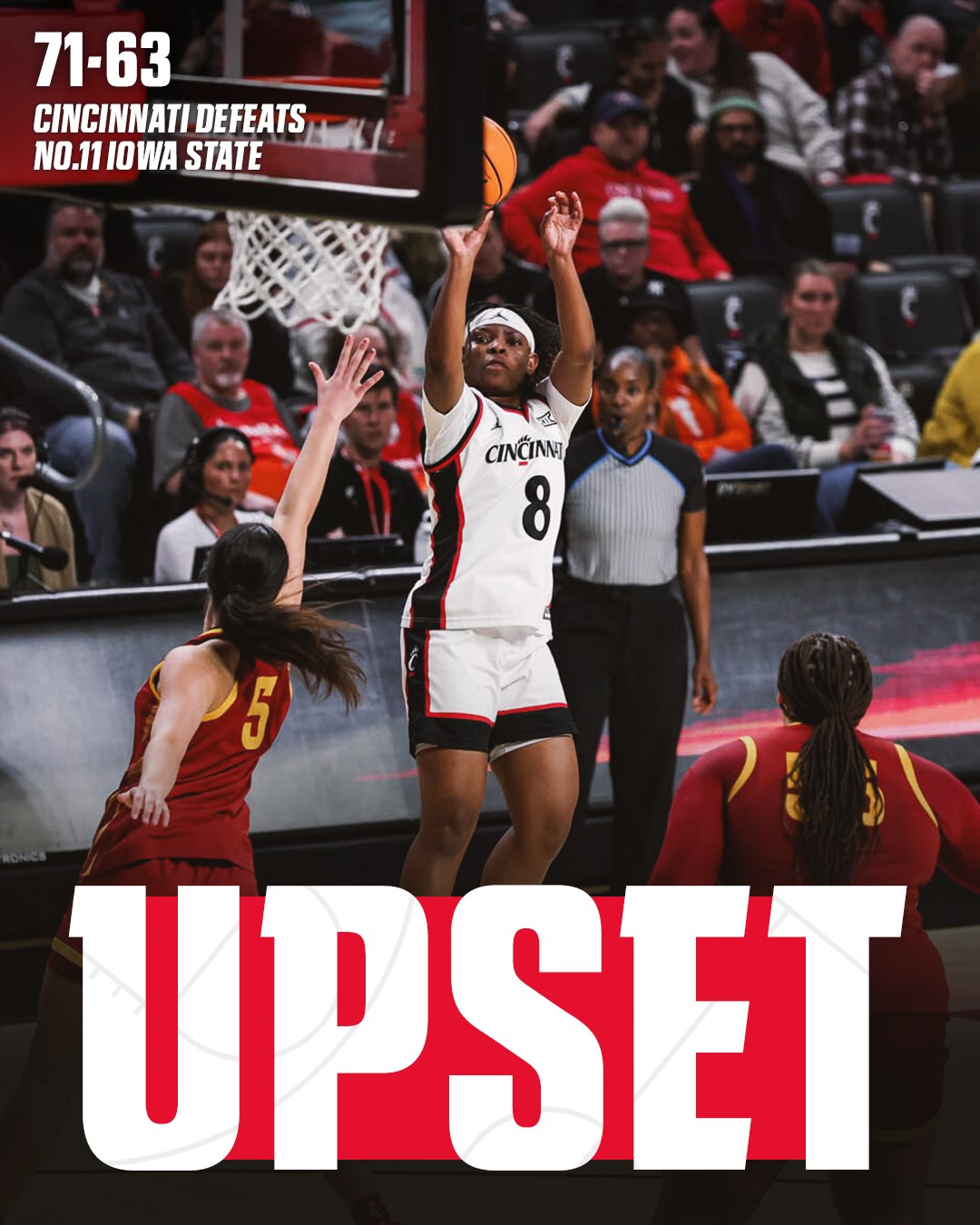 espnW - CINCINNATI TAKES DOWN NO. 11 IOWA STATE 🔥 Iowa State has now ...