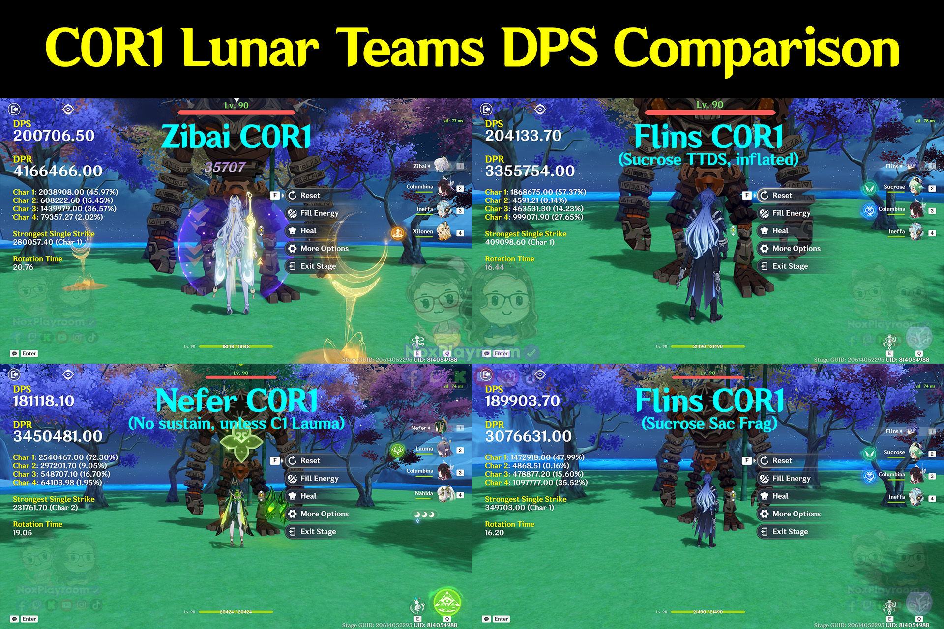 Nox - Finally got Zibai's sig weap so we're now able to test all 3 ...