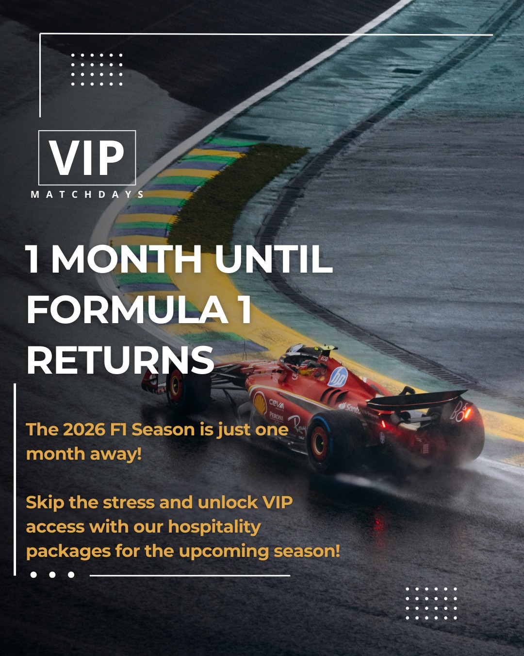 VIP Matchdays - The wait is almost over. The Formula 1... | Facebook