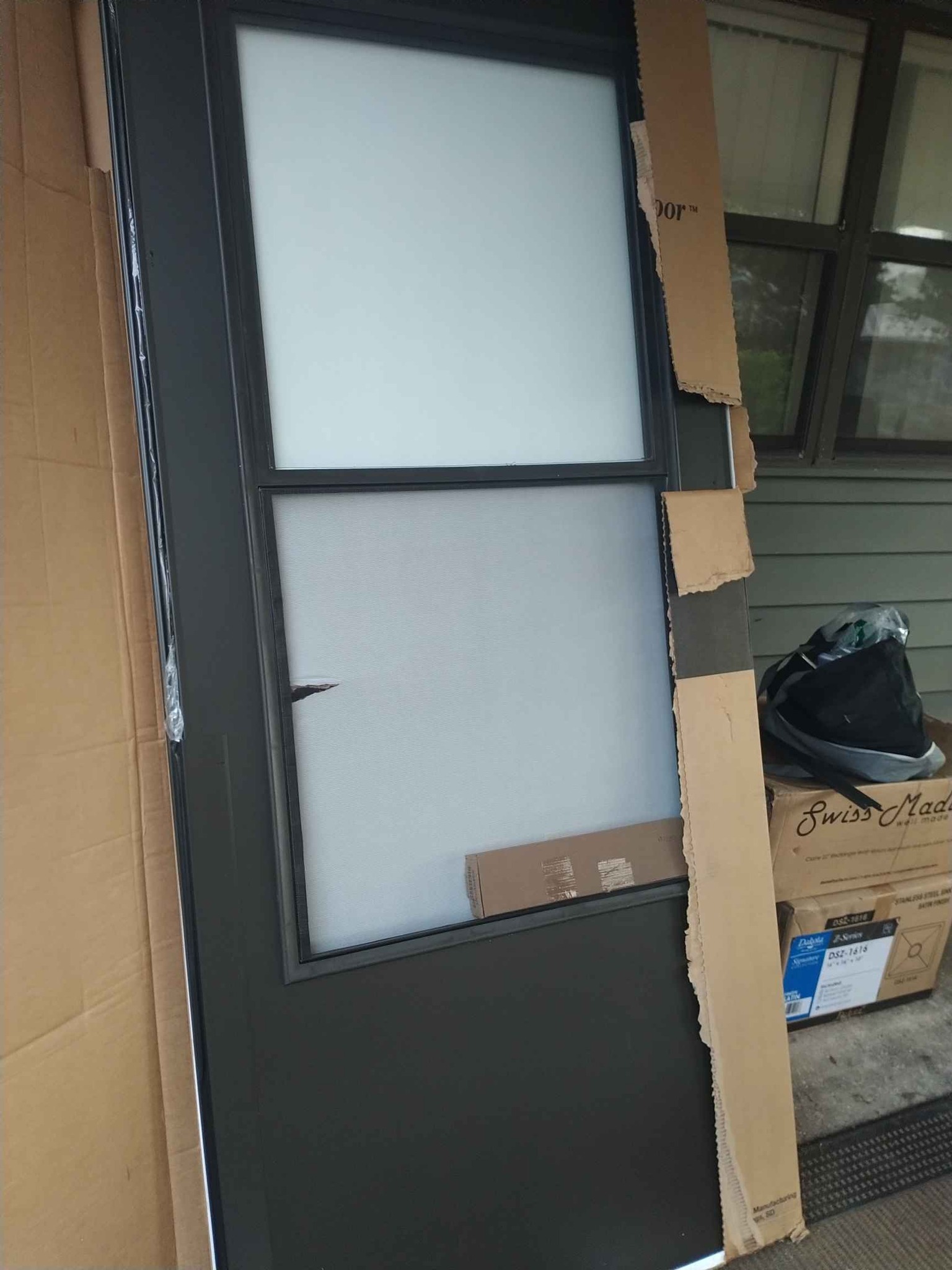 New in box 36' by 80" brown storm door - Home Decor - Pine Hills