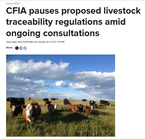 West - The Canadian Food Inspection Agency has paused publication of ...