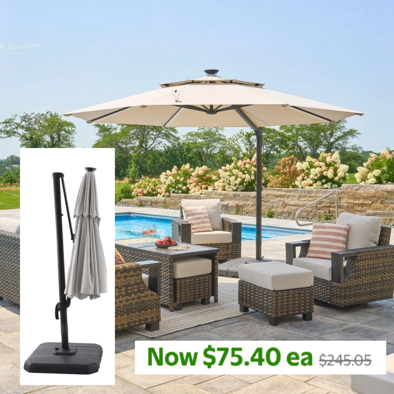 better homes and gardens patio umbrellas 14ft Umbrella Double Sided Outdoor Market Extra Large Umbrella with Crank, Cross Base for Deck, Lawn, Backyard Pool, Brown : Patio, Lawn & Garden The Better Homes Better Homes & Gardens Outdoor