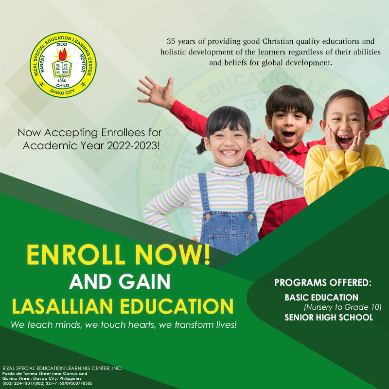 Rizal - ENROLL NOW AND ENGAGE IN LASALLIAN EDUCATION! Rizal Special ...