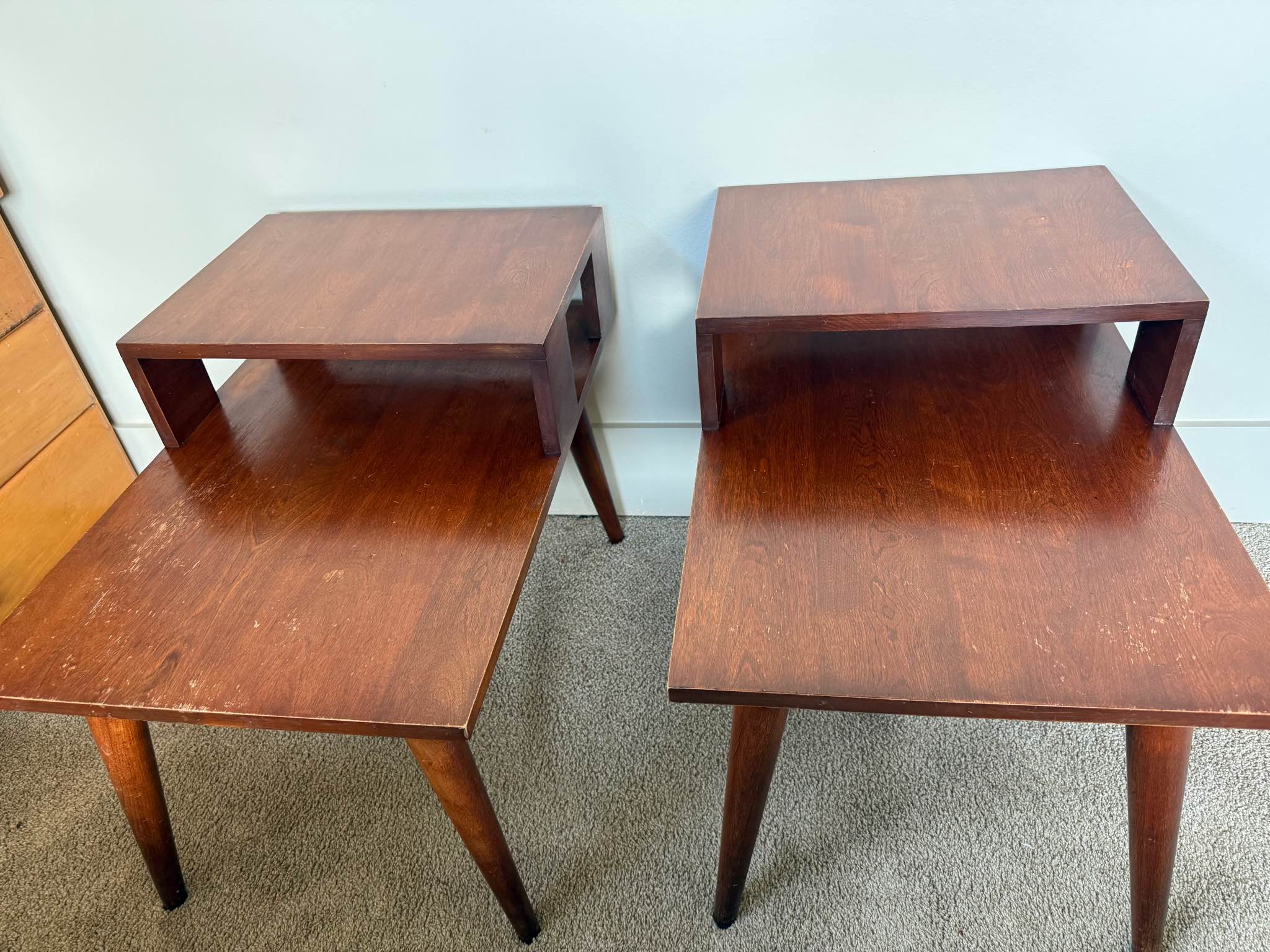 1960s Midcentury Modern split level side tables/accent chairs !! True ...