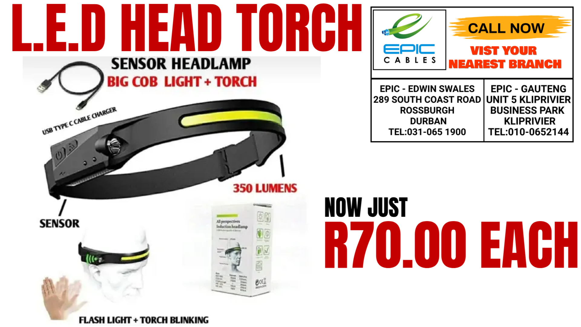 EPIC - Discover our new L.E.D Head Torch, now available at an ...