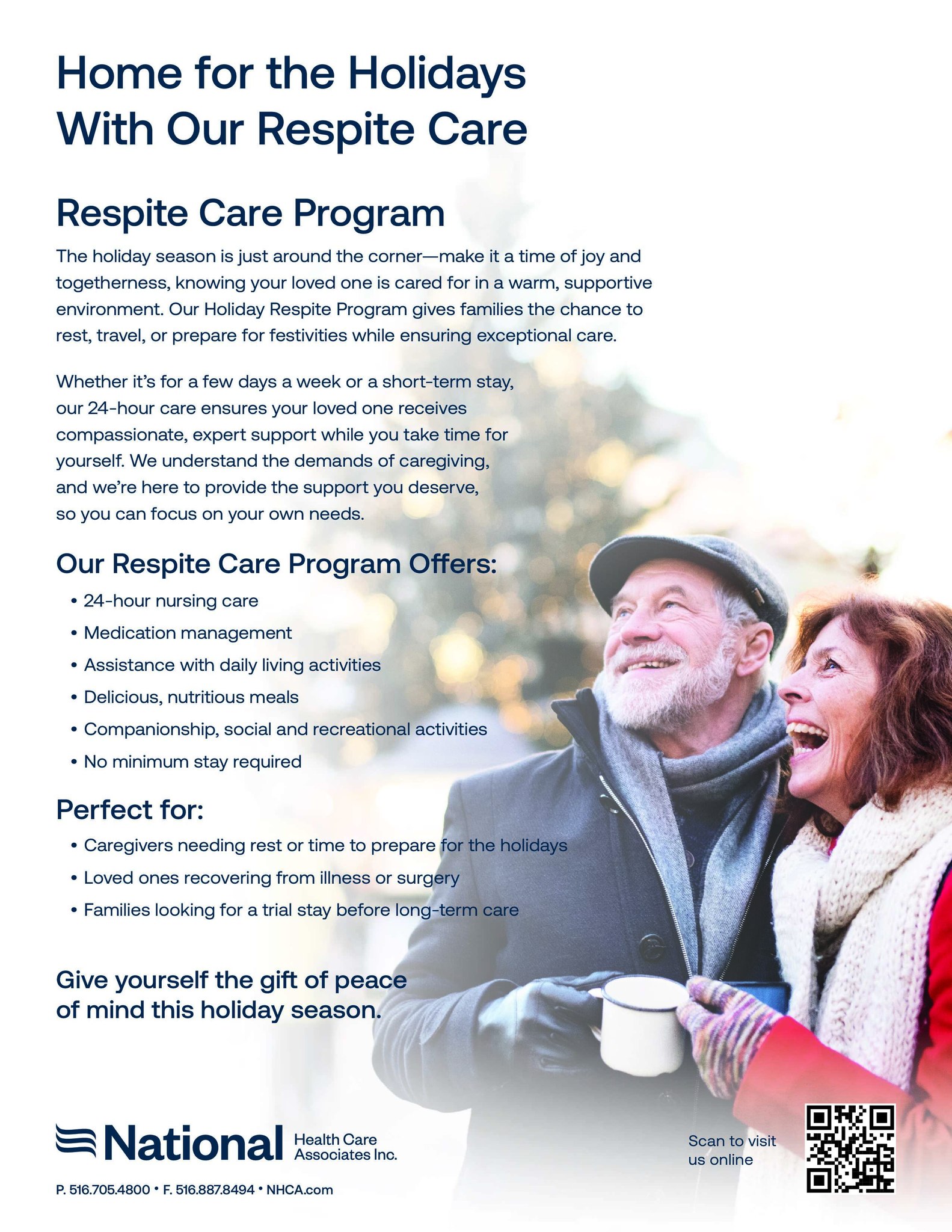 Our Holiday Respite Program allows families the opportunity to