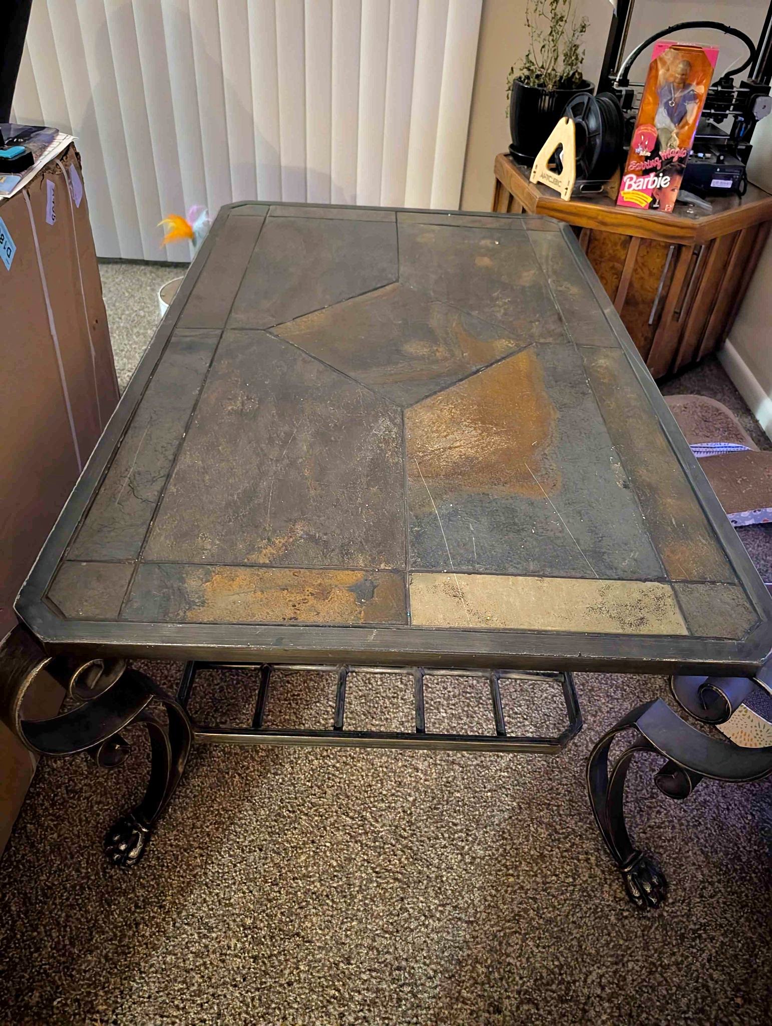 Stone and wrought iron table - Outdoor Tables - Indianapolis, Indiana ...