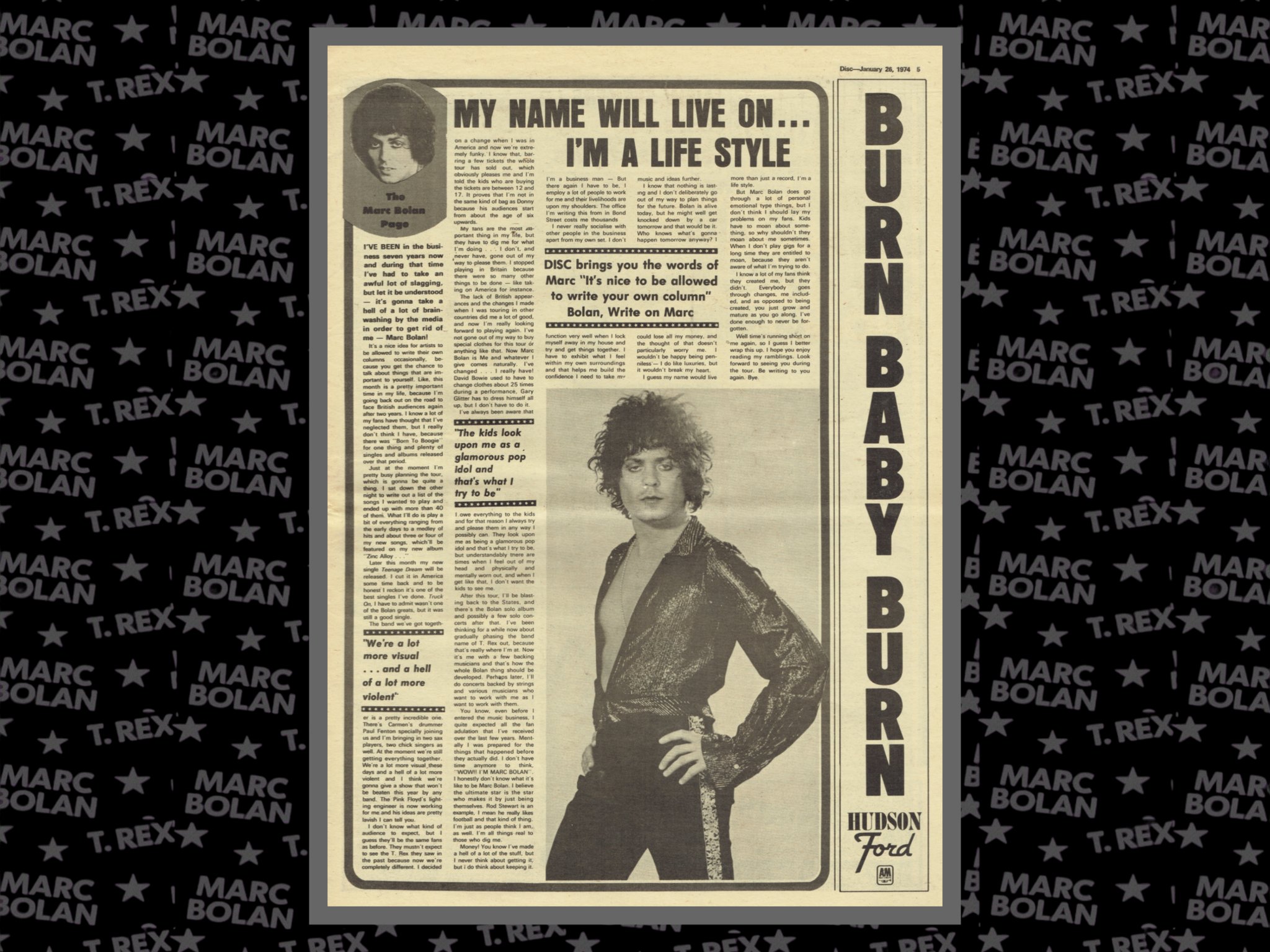 Marc Bolan discusses music, film and future in 1972 Beat