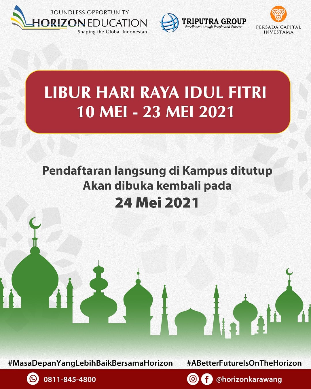 Selama Libur Hari Raya Idul... - Horizon University Indonesia | Facebook
