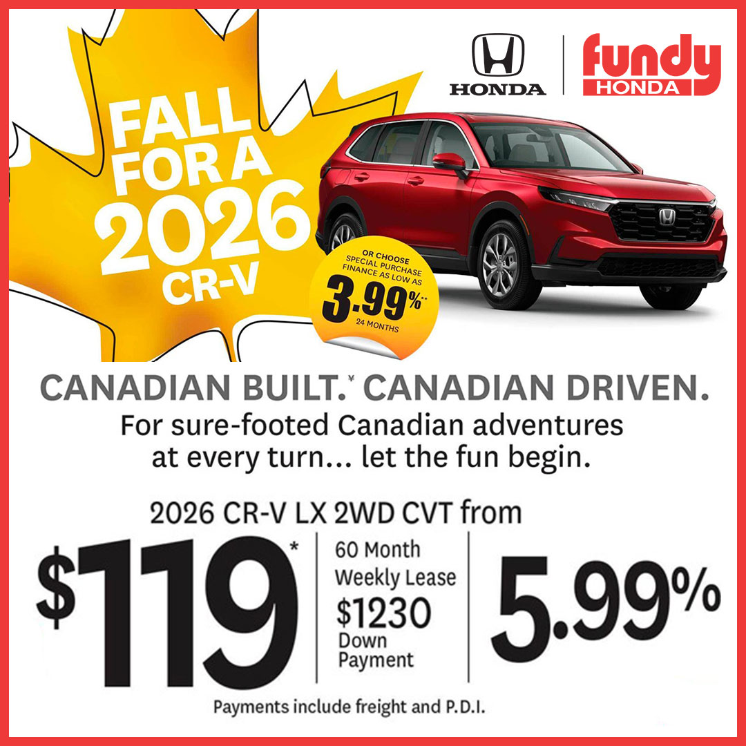 Fundy Honda - 🍁 Fall for a 2026 CR-V at Fundy Honda!... | Facebook