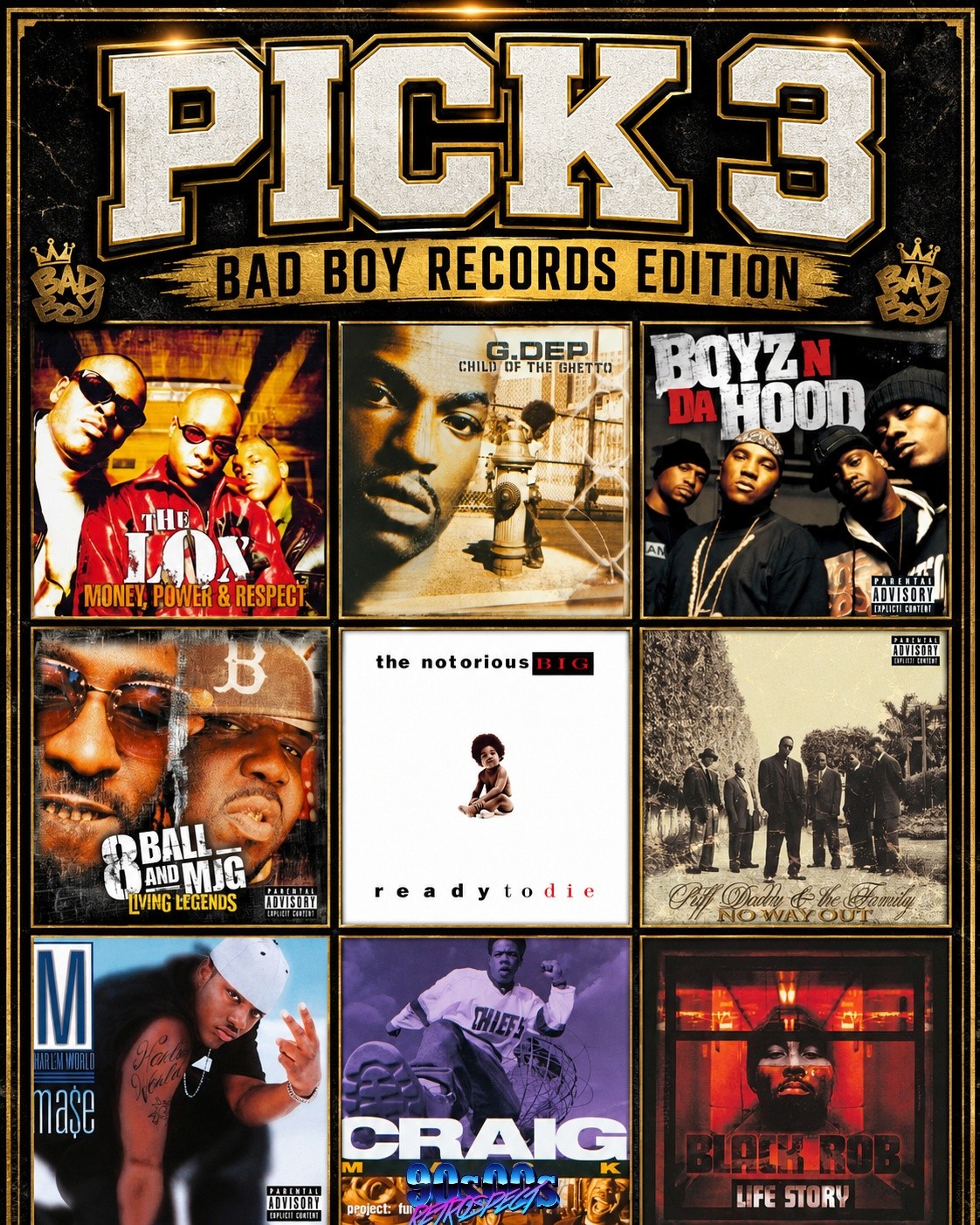 Retrospect - pick 3 bad boy albums and the rest disappear forever