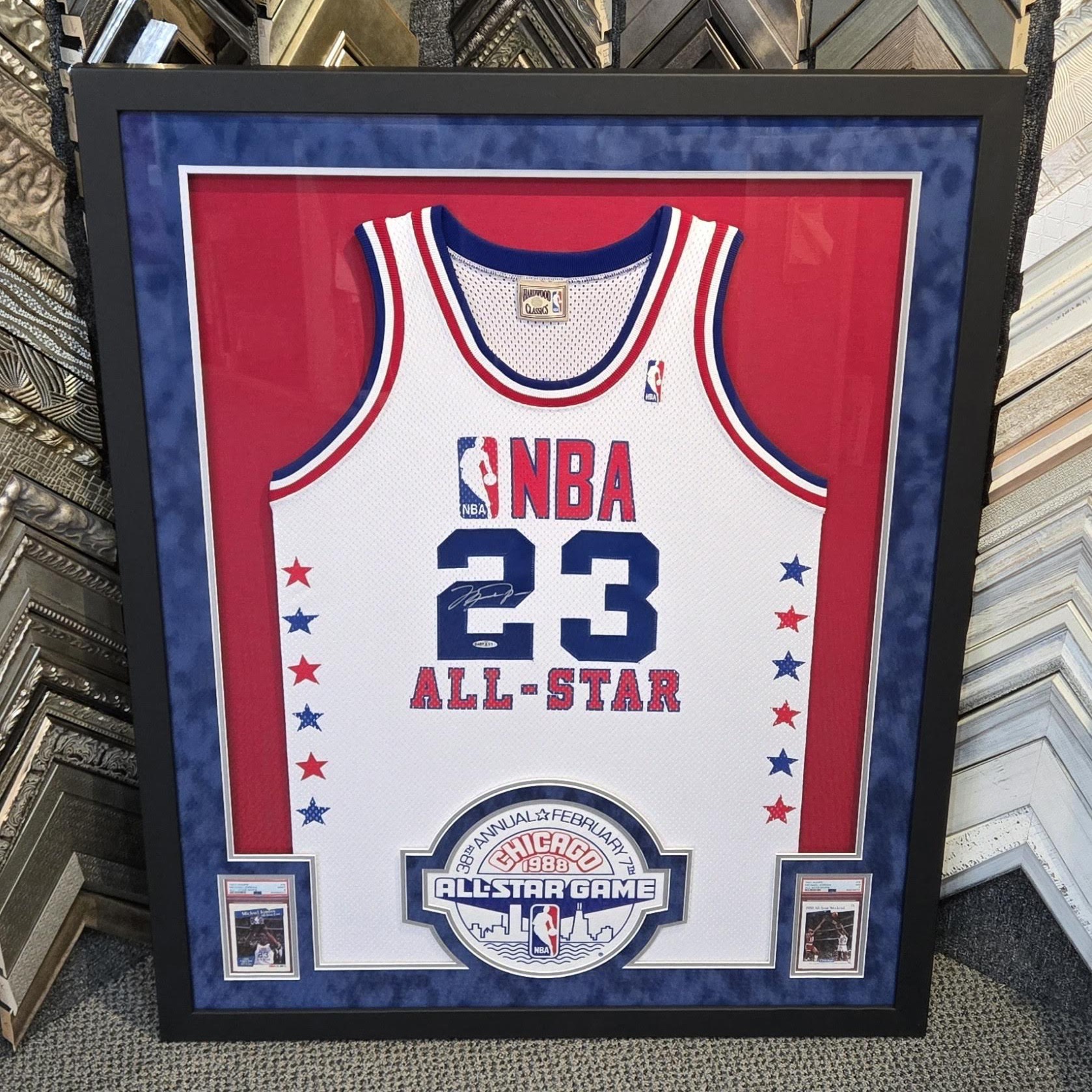 Michael Jordan 1988 signed All-Star jersey with rare MVP cards