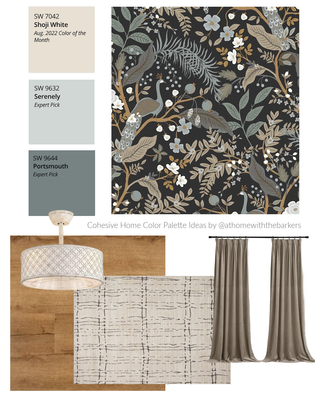 At - Sherwin Williams color palette of Shoji White, Serenely, and ...