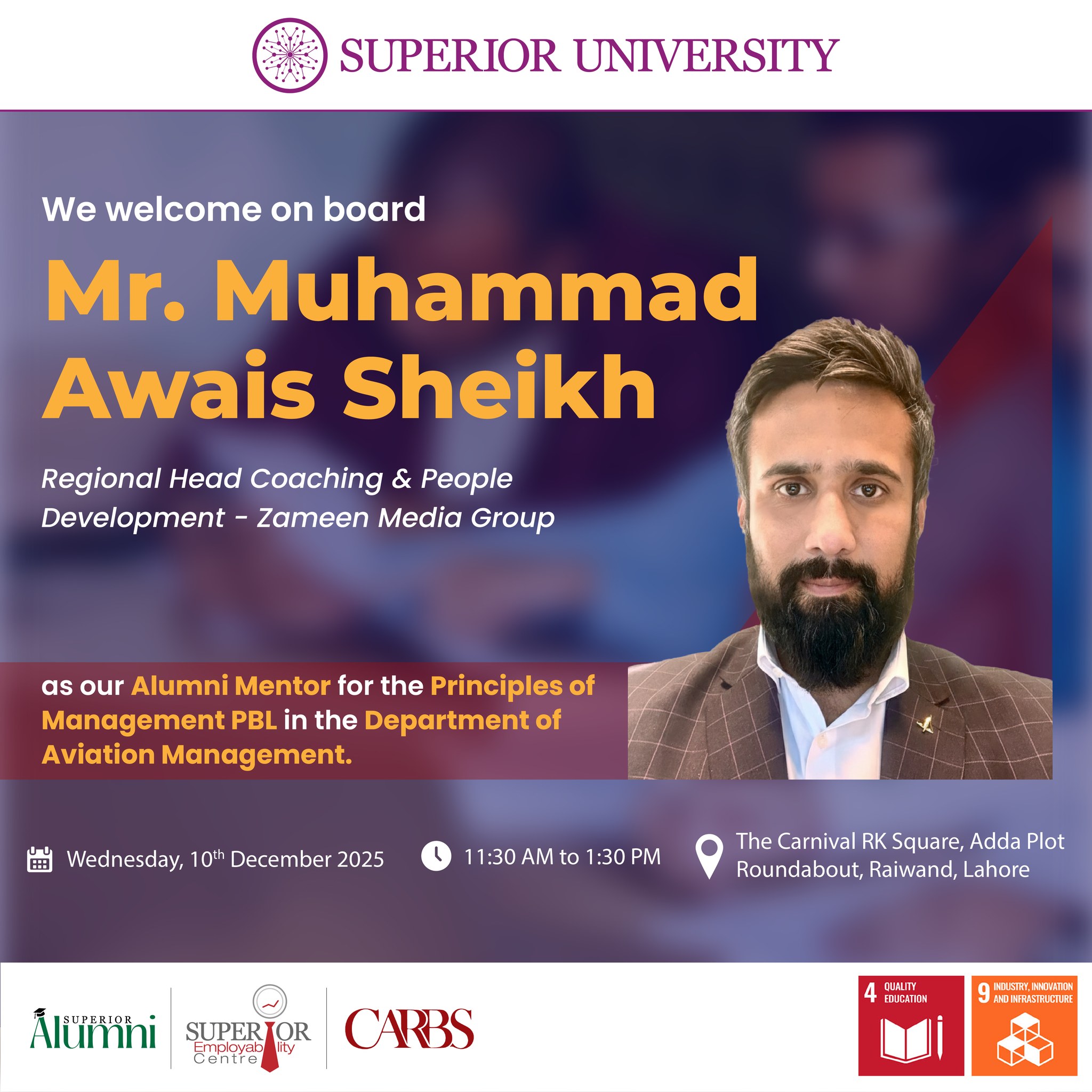 Superior - Welcoming Our Prestigious Alumnus! We are delighted to ...