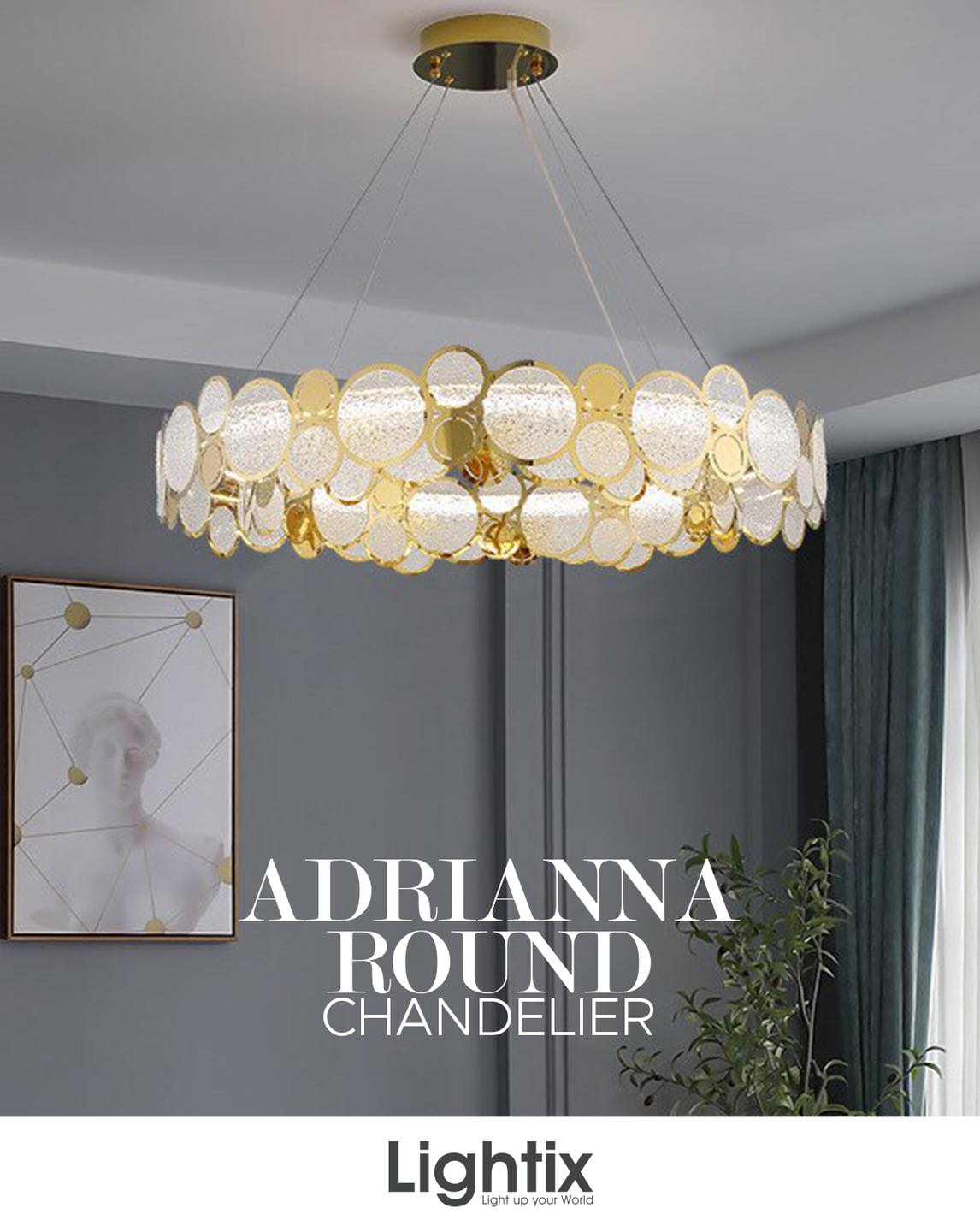 Lightix - The Adrianna Chandelier with its golden rich...