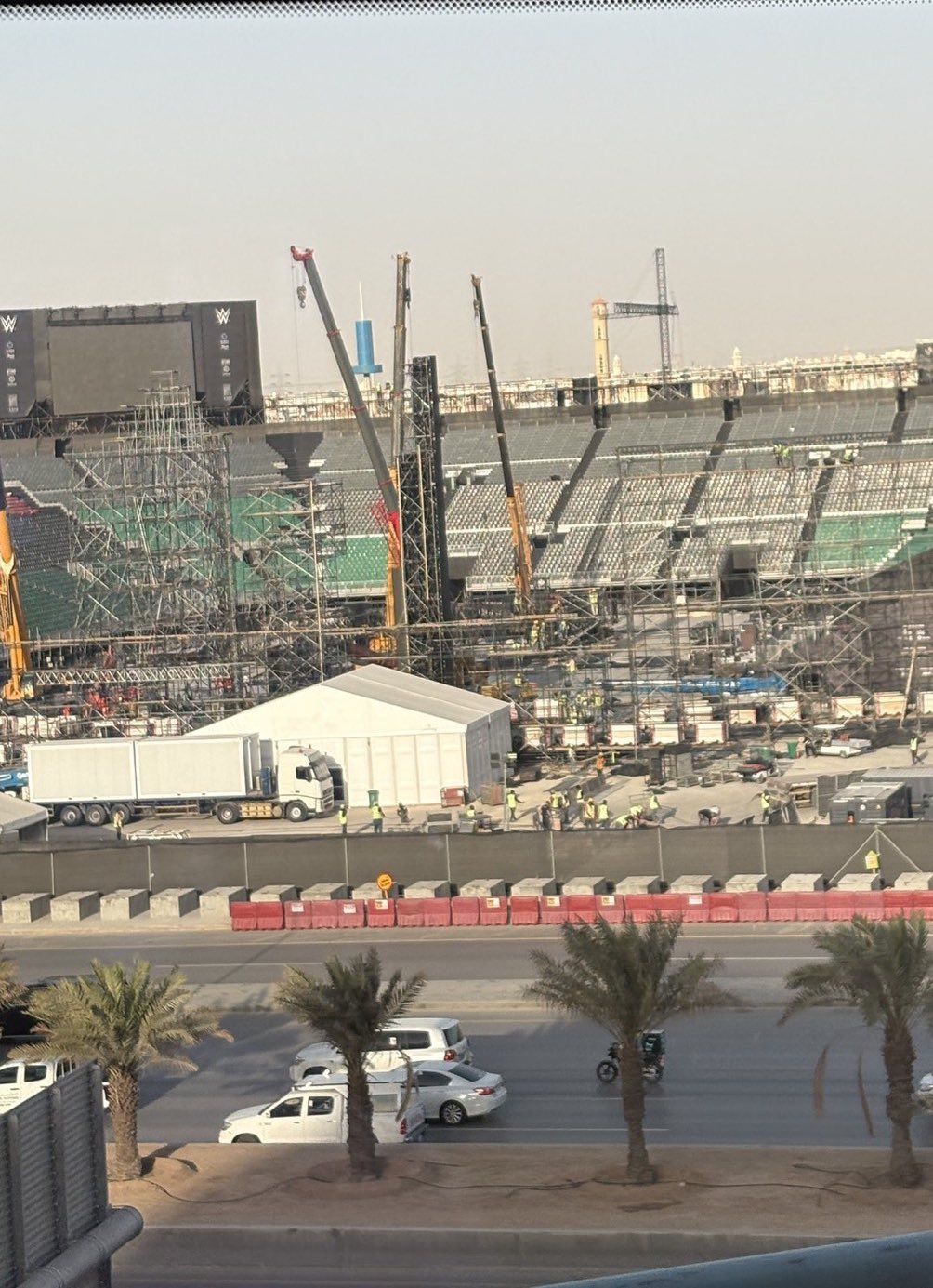 WWE - The demolition of the 2026 Royal Rumble stadium in Saudi Arabia ...