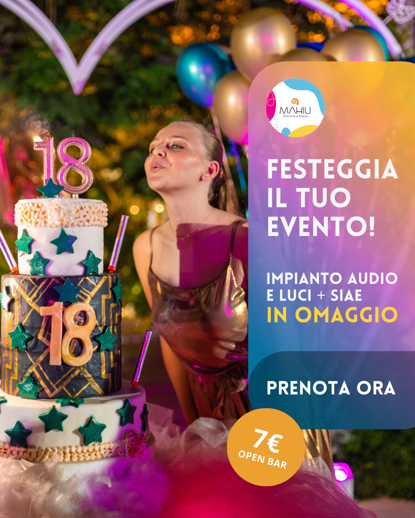 Mahili - 🟠 PROMO 2026 🎉 🟡 OPEN BAR 7 € A PERSONA🍹 📞... | Facebook