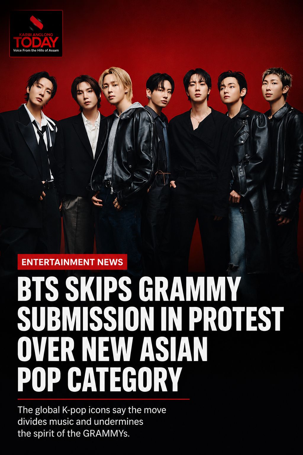 BTS skips Grammy submission in protest over new Asian pop category