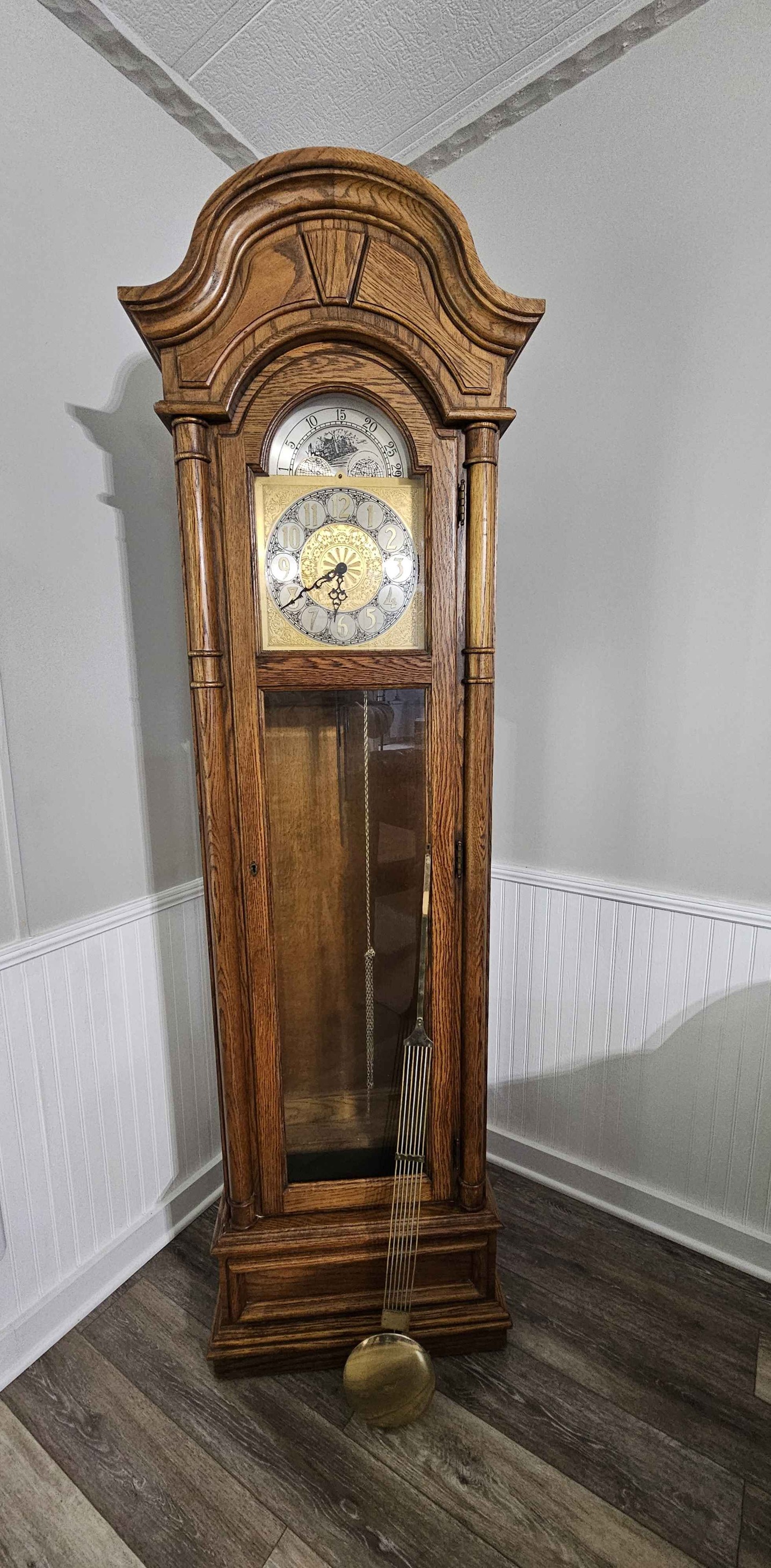 Ridgeway Grandfather Clock Oak Wood Moon Phase - Grandfather Clocks ...