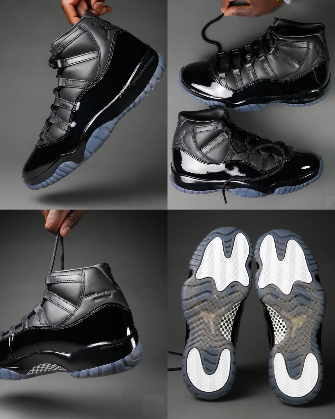 More looks at the Comme des Garçons x Air Jordan 11 in “Black” set