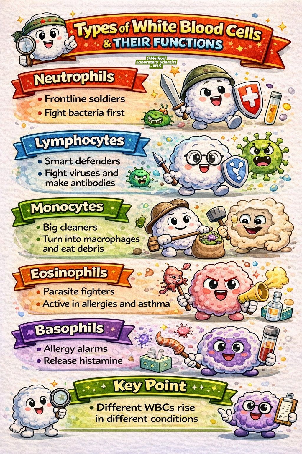 Medical - WBC Types and Functions, Quick Review for CBC Interpretation ...