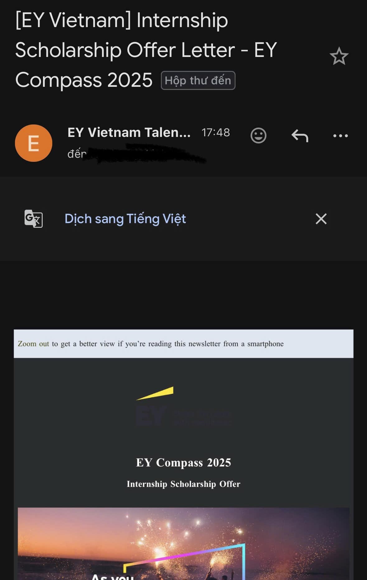 KLE - 🔥OFFER EY COMPASS 2025🔥 Nhanh tay kiểm tra email để không bỏ lỡ ...
