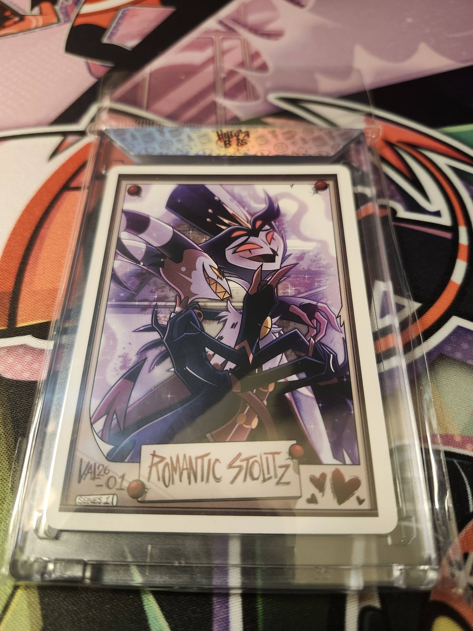 Helluva Boss promo cards with foil Fizz and Ozzi