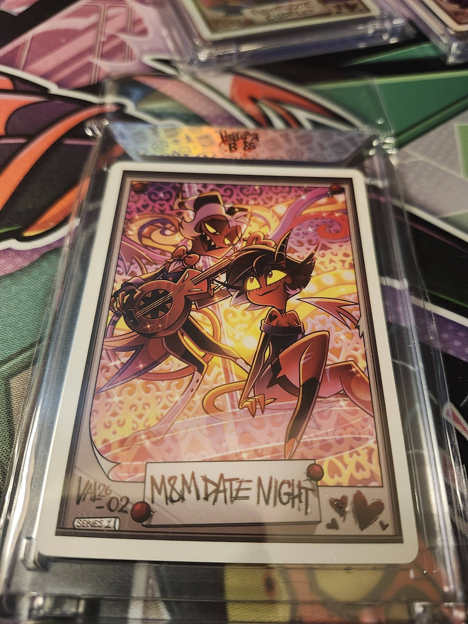 Helluva Boss promo cards with foil Fizz and Ozzi