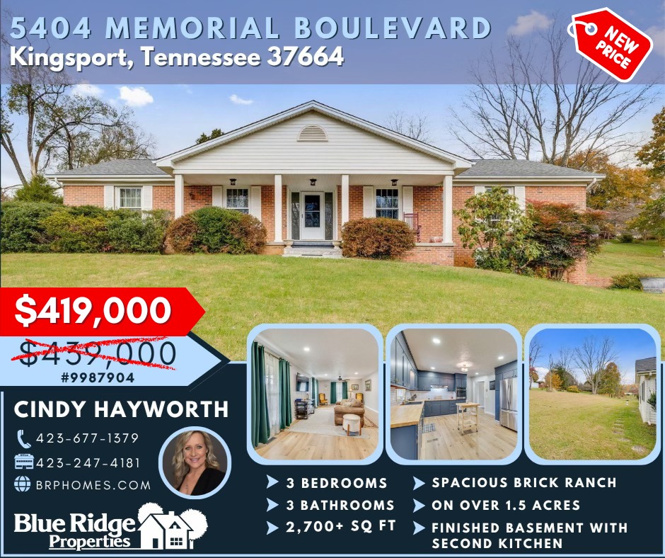 Blue - 💥NEW PRICE💥 📍 Kingsport, TN 🛏 3 BR, 3 BA 💲 419,000 ☎️Call ...