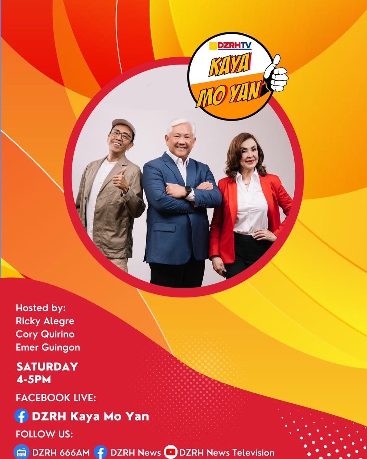 See you in “Kaya Mo Yan”, Saturdays , 4-5pm , DZRH, FB , You Tube 