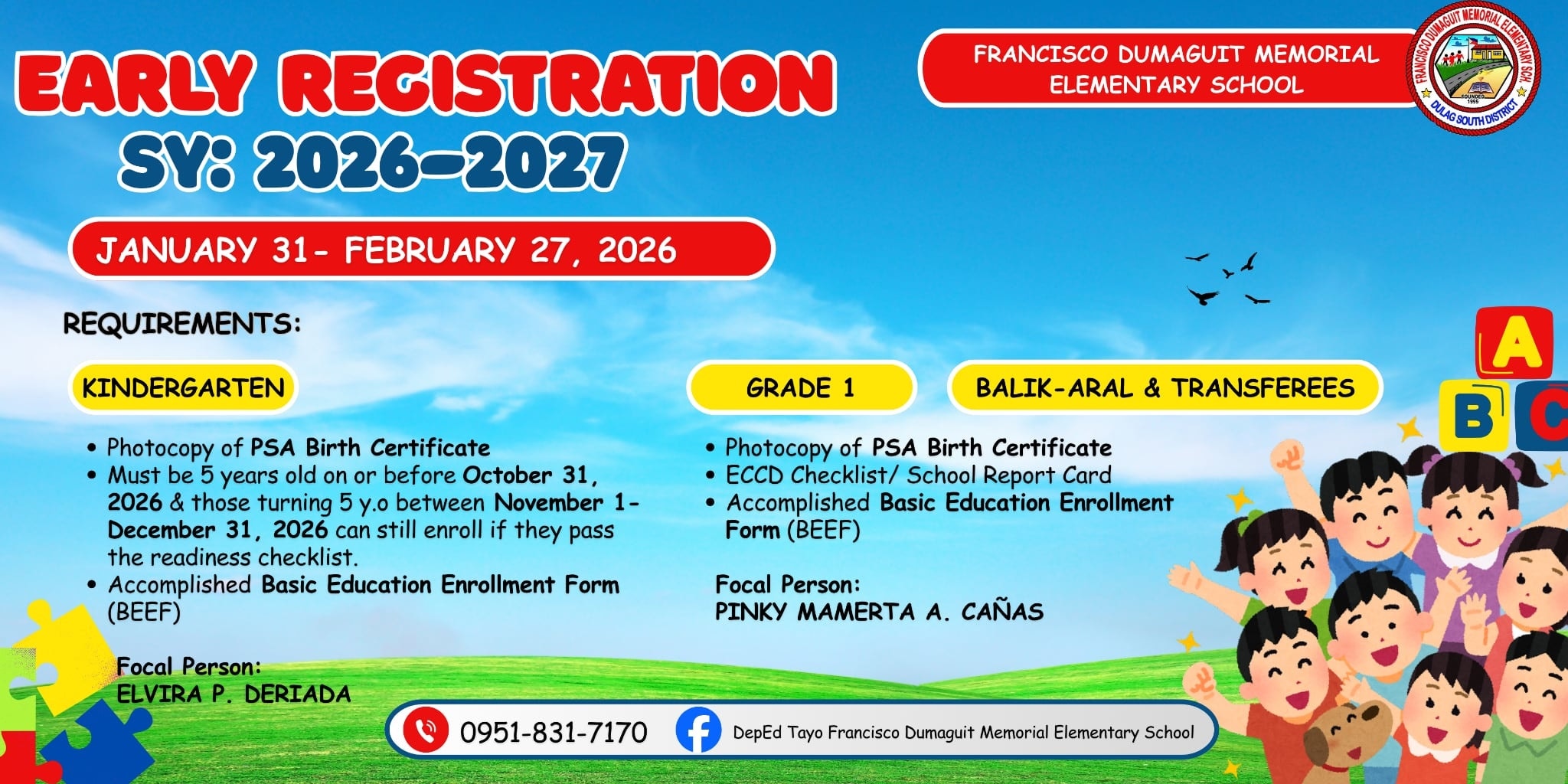 DepEd - 📢 EARLY REGISTRATION FOR SY 2026–2027 IS NOW OPEN! ️ 📌 ...