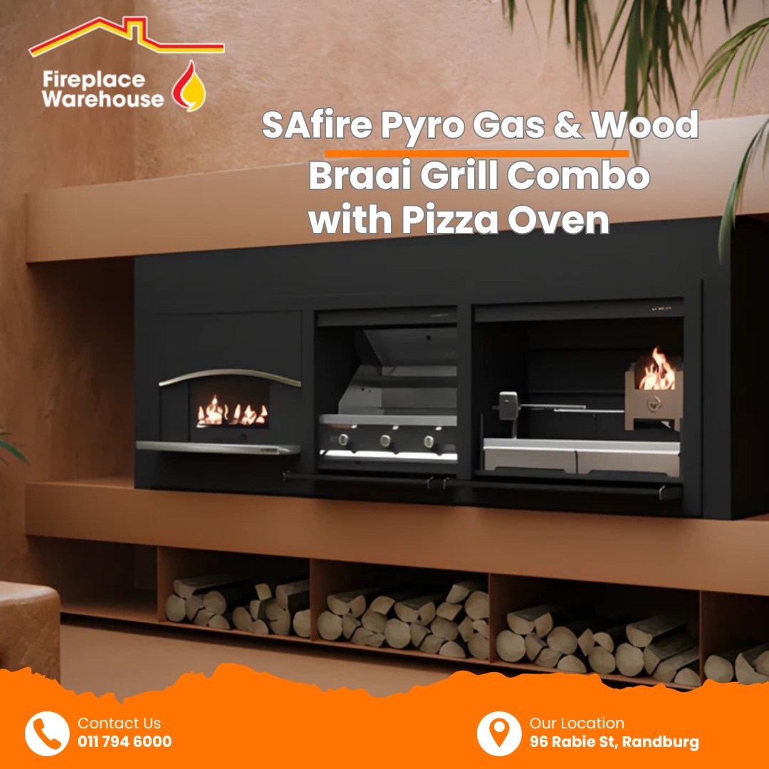 SAfire Pyro Gas & Wood Braai Grill Combo with Pizza Oven The ultimate ...