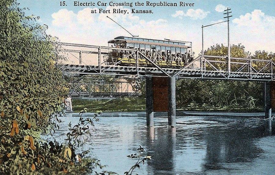 Kansas - This ~115 year old postcard shows an electric car crossing the ...